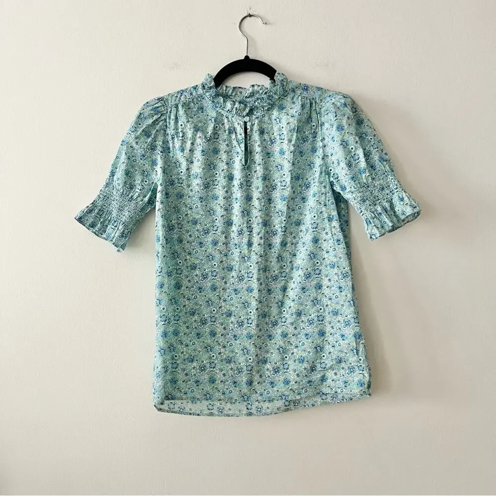 J. Crew Puff-Sleeve Top in Liberty Amelie Floral Print